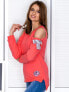 Фото #12 товара Женский свитшот голубой с открытыми плечами Factory Price