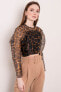 Фото #1 товара Женская укороченная блузка с длинным полупрозрачным рукавом Factory Price