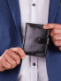 Фото #3 товара Мужское портмоне кожаное черное вертикальное на кнопке Portfel-CE-PF-N4L-BAU.21-czarny Factory Price