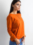 Фото #4 товара Женская блузка с длинным рукавом и открытыми плечами на завязках - оранжевая Factory Price
