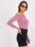 Фото #5 товара Женская блузка приталенного кроя с открытыми плечами у удлиненным рукавом розовая Factory Price