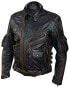 Фото #5 товара мужская куртка из натуральной воловьей кожи высокого качества из плотной кожи премиум-класса Мотоциклетная байкерская черная кожаная куртка