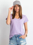 Фото #1 товара Женская футболка с V-образным вырезом сиреневая Factory Price