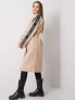 Фото #13 товара Длинное коричневое пальто с поясом и принтом на рукавах Factory Price