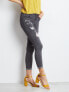 Фото #2 товара Женские джинсы скинни со средней посадкой укороченные рваные серые Factory Price