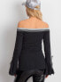 Фото #5 товара Женская блузка с длинным свободным рукавом и спущенными плечами Factory Price