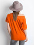 Фото #2 товара Женская блузка с коротким рукавом на одно плечо темно-оранжевая Factory Price