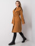 Фото #9 товара Длинное коричневое пальто с поясом и принтом на рукавах Factory Price