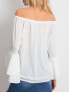 Фото #8 товара Женская блузка с открытыми плечами и расклешенными объемными рукавами черная Factory Price