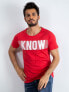 Фото #1 товара Мужская футболка повседневная красная с надписью Factory Price-267-ТС-21-4417.84Р
