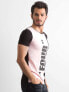 Фото #6 товара Мужская футболка повседневная черная белая с принтом текстовым Factory Price-РТ-ТС-1-11149Б.20