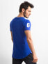 Фото #10 товара Мужская футболка повседневная синяя с надписью Factory Price-РТ-ТС-1-11119Т.26
