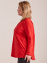 Фото #4 товара Женская блузка свободной посадки с длинным рукавом красная Factory Price