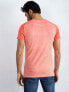 Фото #3 товара Мужская футболка повседневная оранжевая в полоску Factory Price T-shirt-M019Y03054818-koralowy
