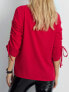 Фото #3 товара Женская блузка прямого кроя с удлиненным рукавом на завязках Factory Price