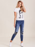 Фото #1 товара Женские джинсы скинни со средней посадкой укороченные синие Factory Price