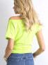 Фото #5 товара Женская футболка с широким вырезом салатового цвета Factory Price