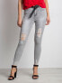 Фото #1 товара Женские джинсы  скинни со средней посадкой рваные серые Factory Price