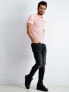 Фото #4 товара Мужская футболка повседневная розовая однотонная Factory Price T-shirt-M019Y03052003-rowy