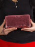 Фото #3 товара Женский кошелек кожаный  фиолетовый на молнии Factory Price