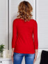Фото #6 товара Женская блузка с удлиненным рукавом приталенного кроя - красная Factory Price