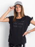 Фото #2 товара Женская блузка свободного кроя с коротким рукавом черная Factory Price