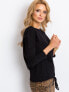 Фото #4 товара Женская блузка с удлиненным рукавом свободного кроя черная Factory Price