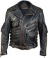 Фото #1 товара мужская куртка из натуральной воловьей кожи высокого качества из плотной кожи премиум-класса Мотоциклетная байкерская черная кожаная куртка