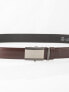 Фото #2 товара Мужской ремень коричневый кожаный для брюк узкий с пряжкой CE-PS-T1628-100.25 Factory Price