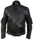 Фото #4 товара мужская куртка из натуральной воловьей кожи высокого качества из плотной кожи премиум-класса Мотоциклетная байкерская черная кожаная куртка
